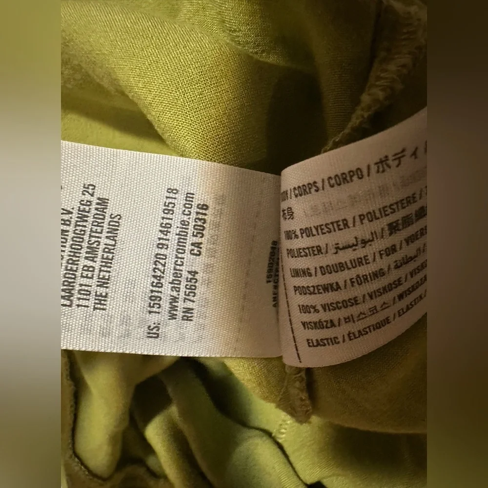 Abercrombie & Fitch Green Floral Cottagecore Maxi Dress Spaghetti Strap Size MT